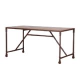 Mortimer Elm Wood & Iron Dining Table